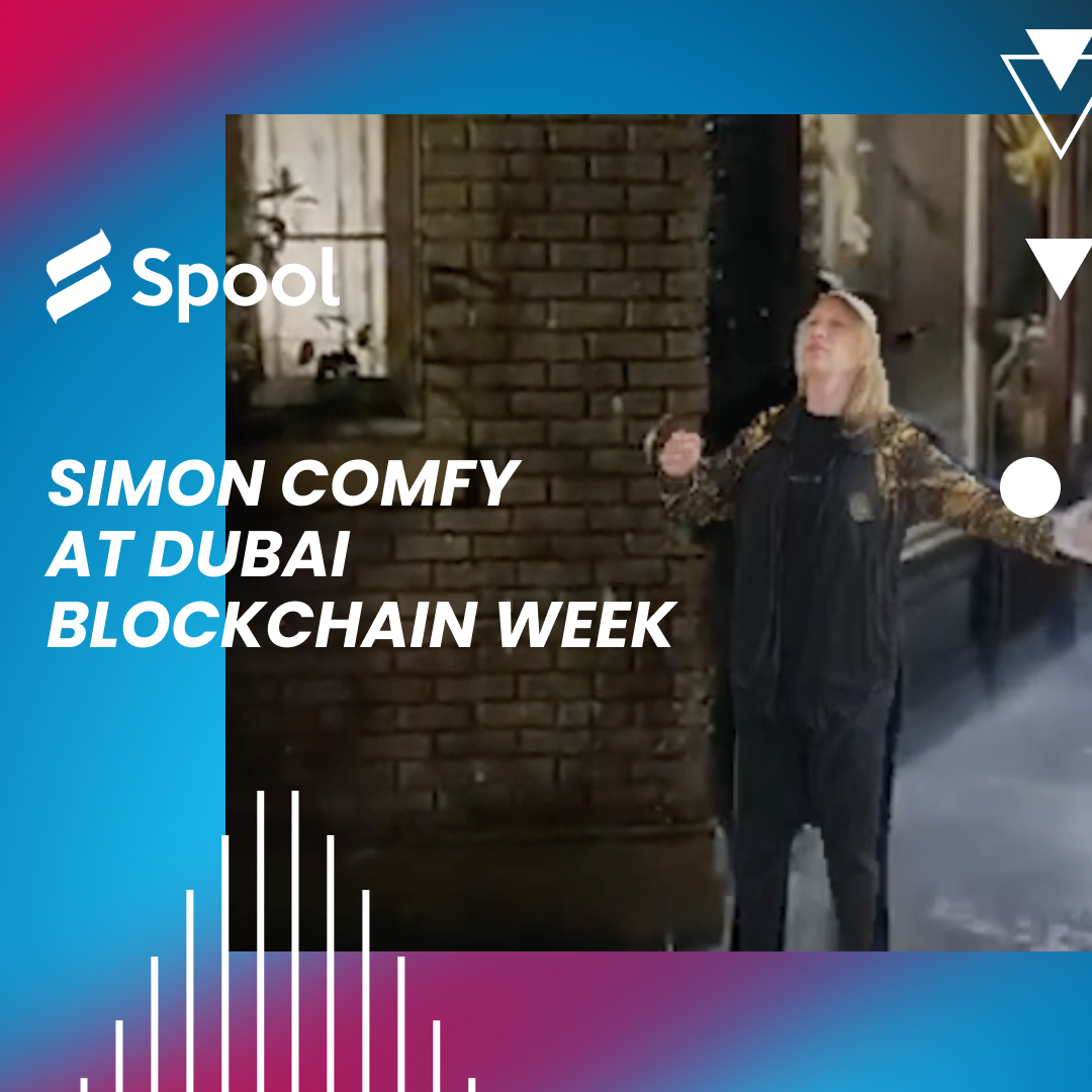 Simon comfy at Dubai Blockchain Week!